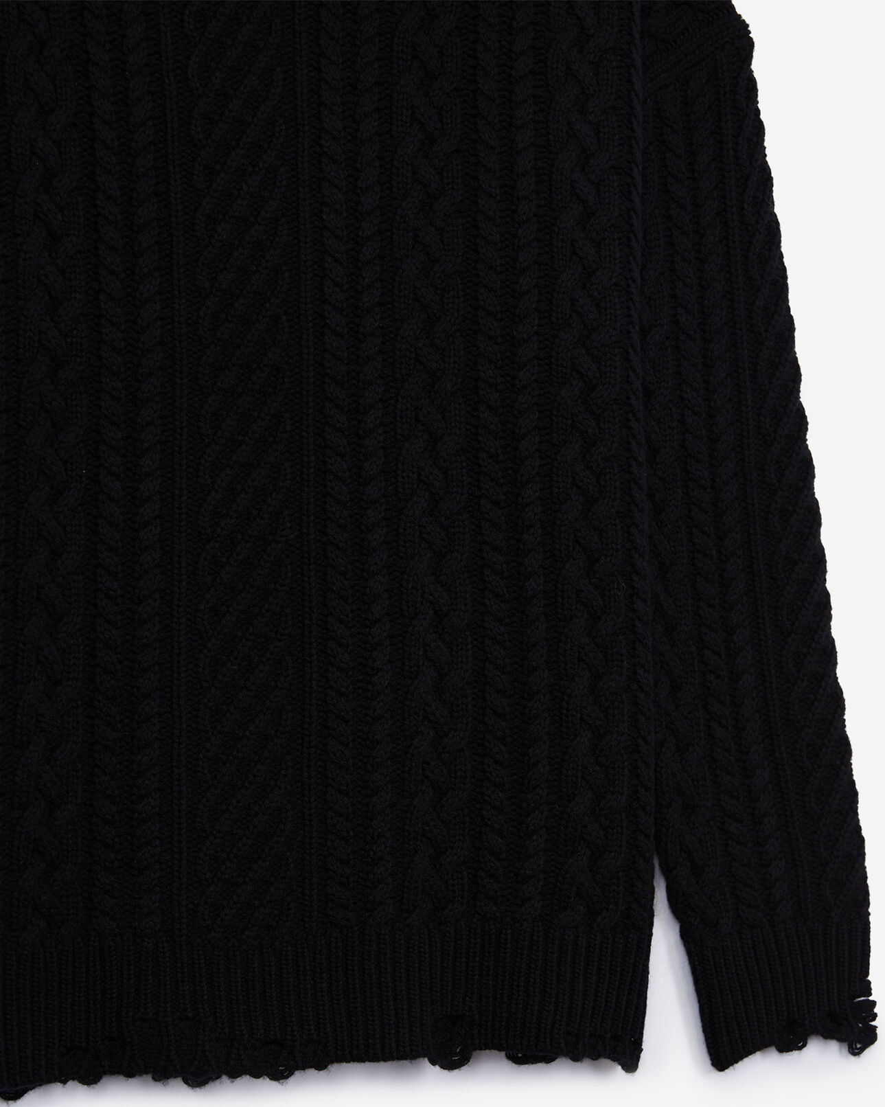 The Kooples MEN BLACK black cashmere and wool cable knit jumper