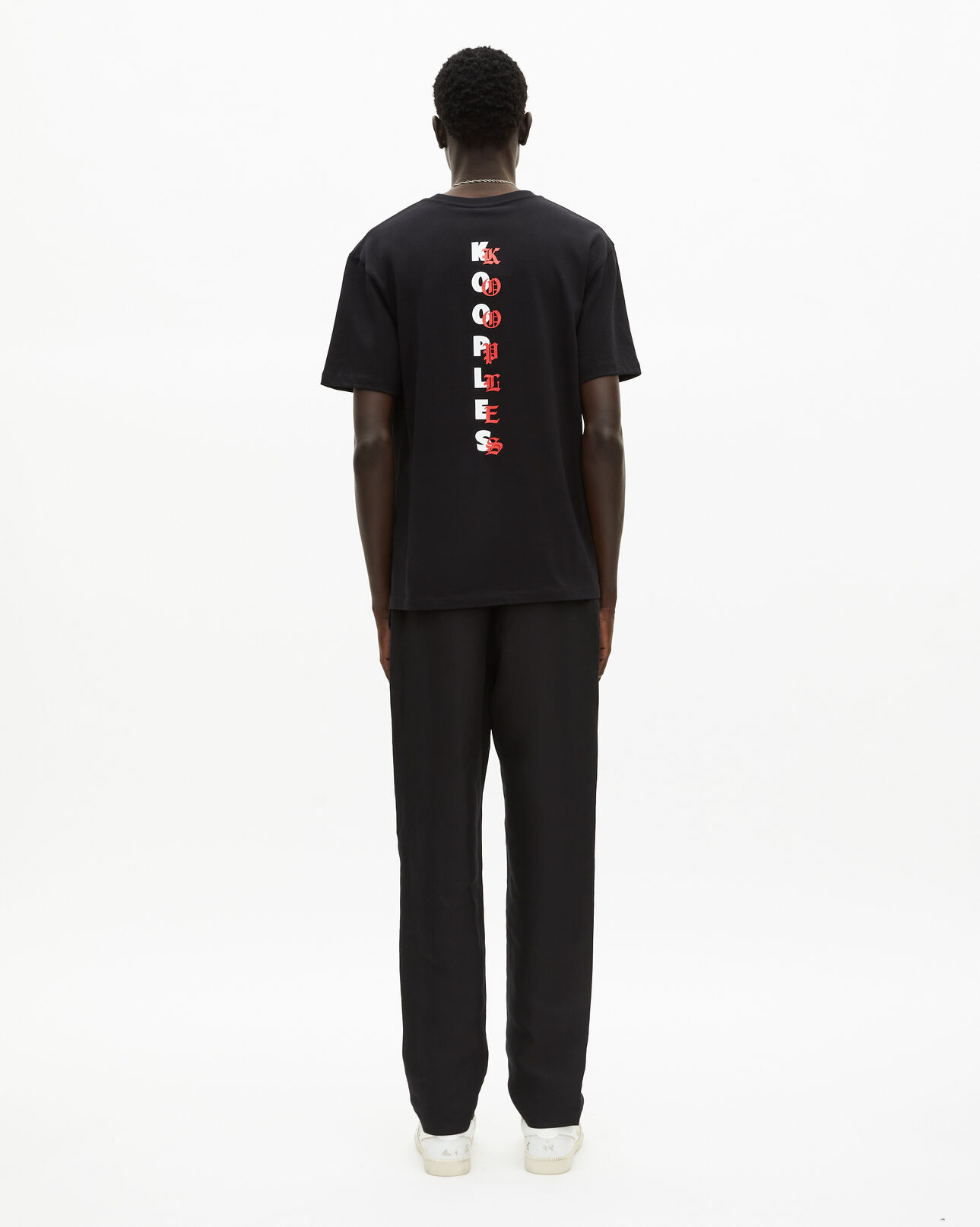 The Kooples HERREN BLACK schwarzes t-shirt mit siebdruck 