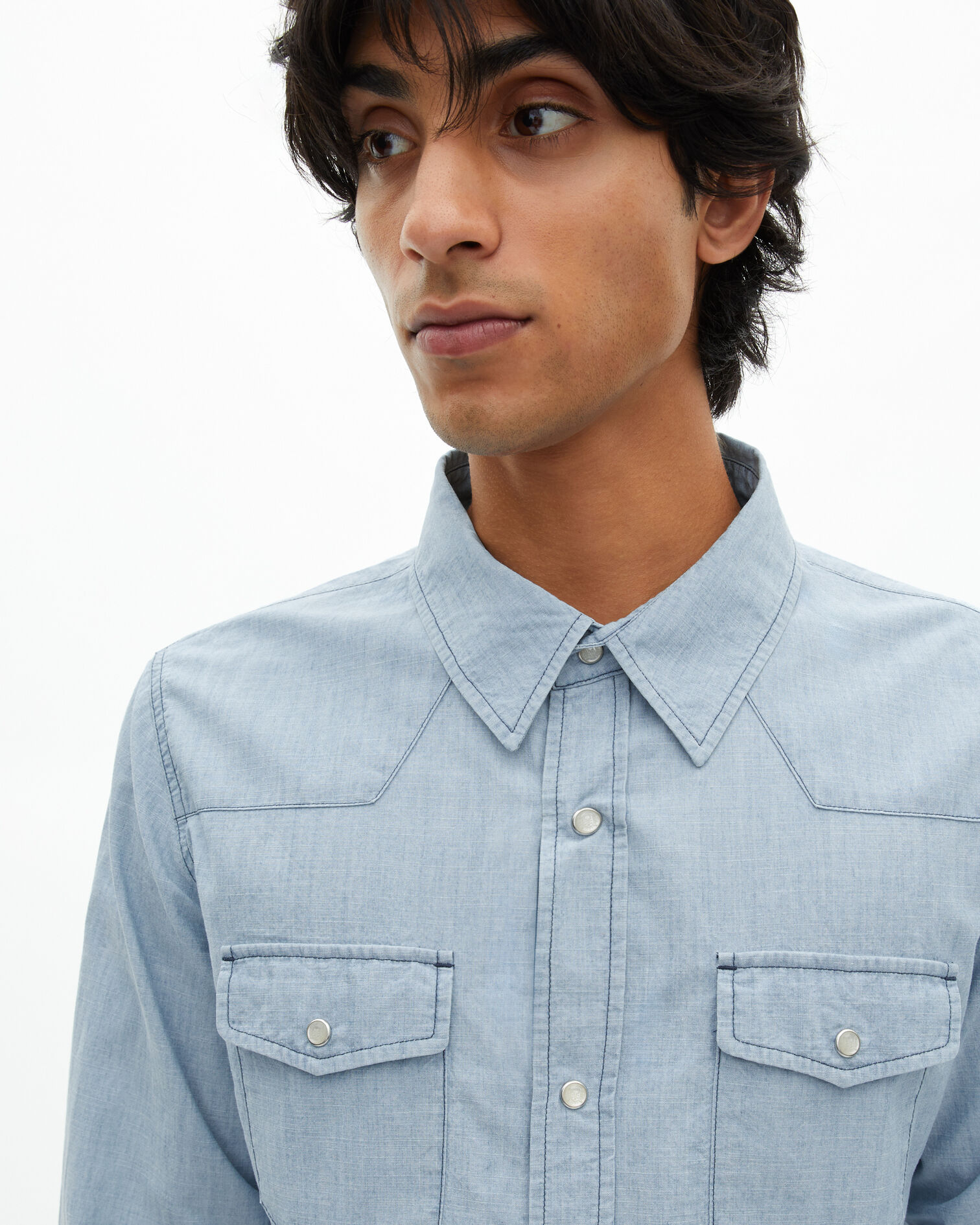 Light blue denim shirt, BABY BLUE, hi-res image number null
