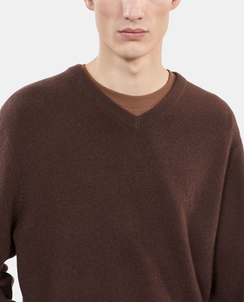 The Kooples HOMME BROWN pull en cachemire marron