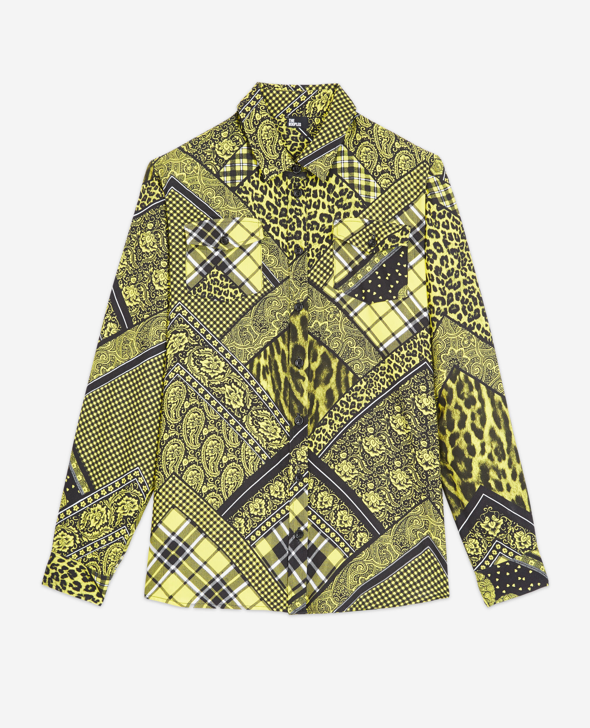 Printed shirt, BLACK / YELLOW, hi-res image number null