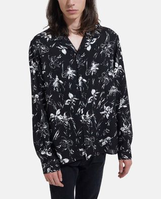 The Kooples HOMME BLACK WHITE chemise fleurie