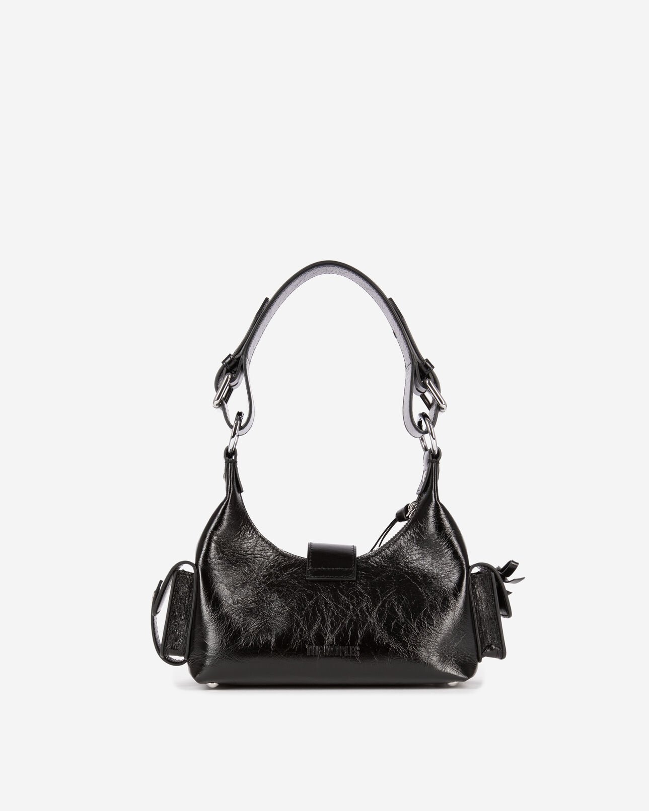 The Kooples MUJER BLACK bolso pequeño amelia de cuero agrietado negro