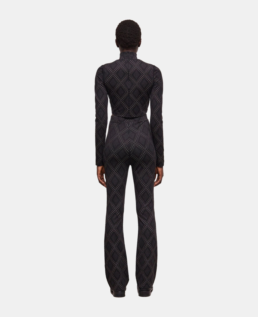top à strass noir