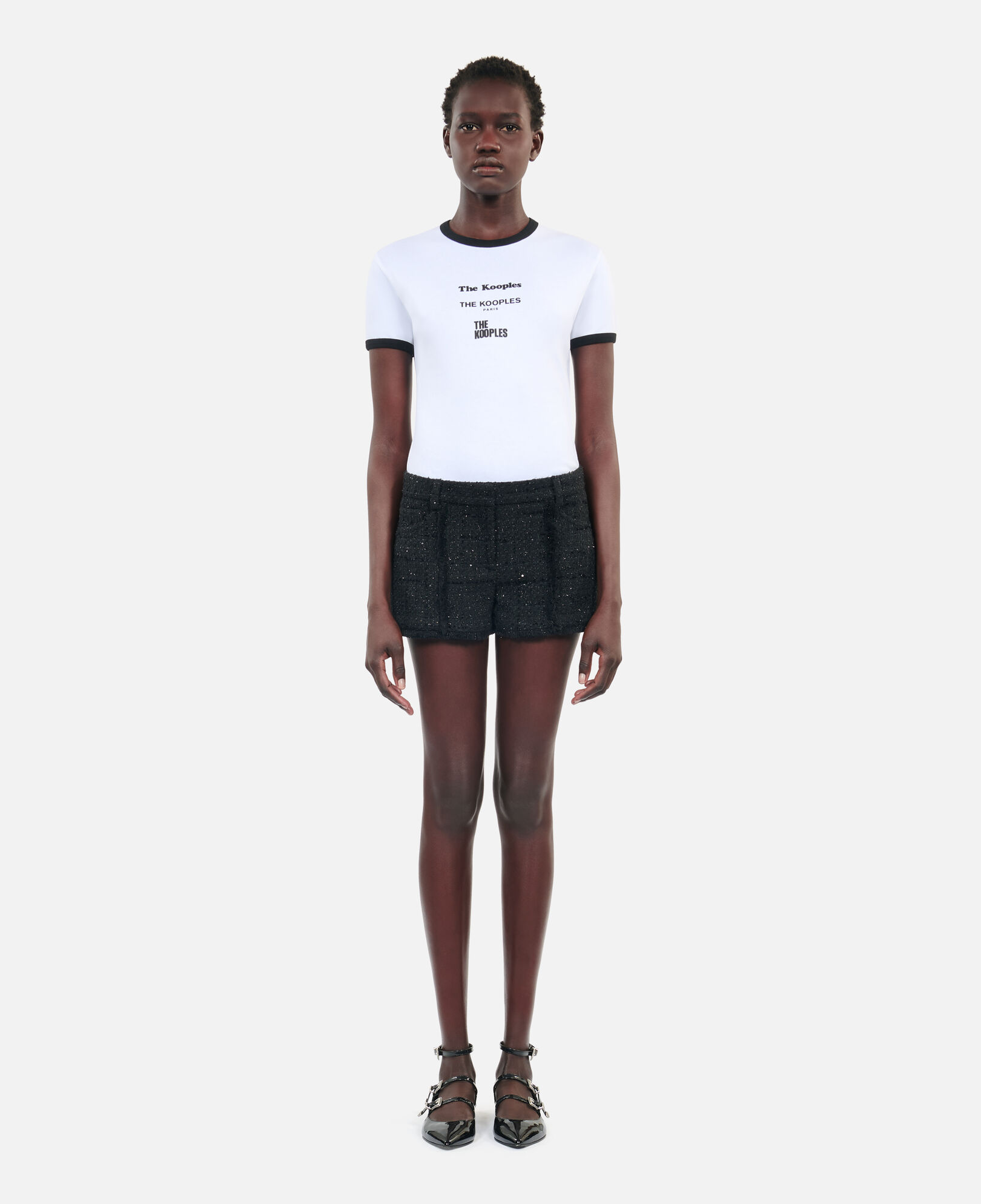 The Kooples DAMEN BLACK schwarze shorts aus tweed
