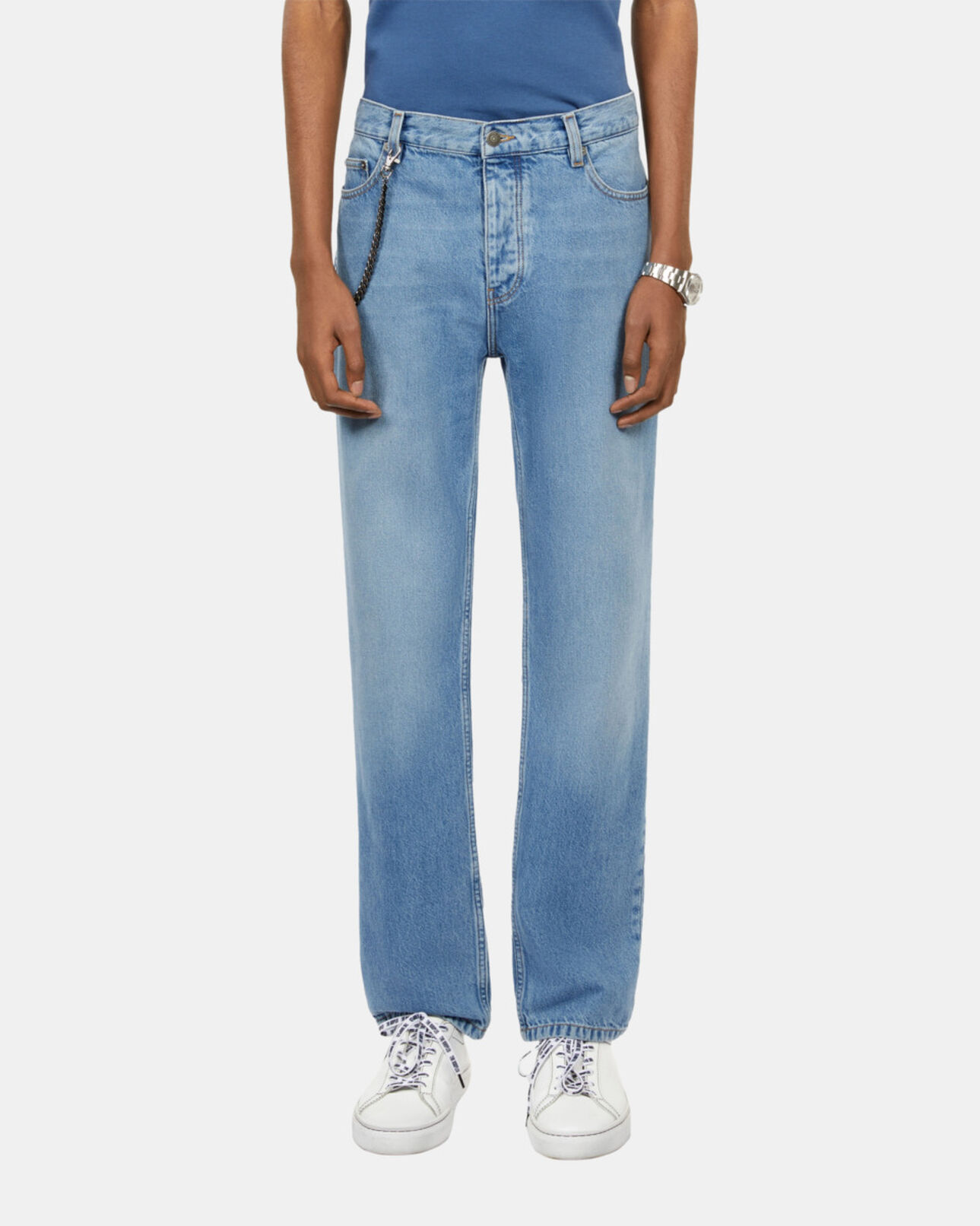 The Kooples HOMME BLUE DENIM jean droit bleu