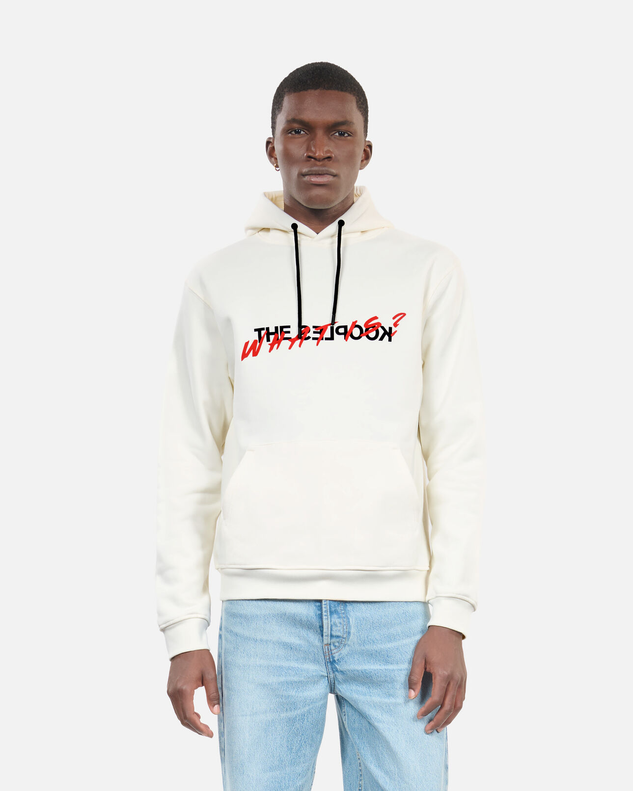 The Kooples MEN ECRU men's ecru sweatshirt with what is screen print