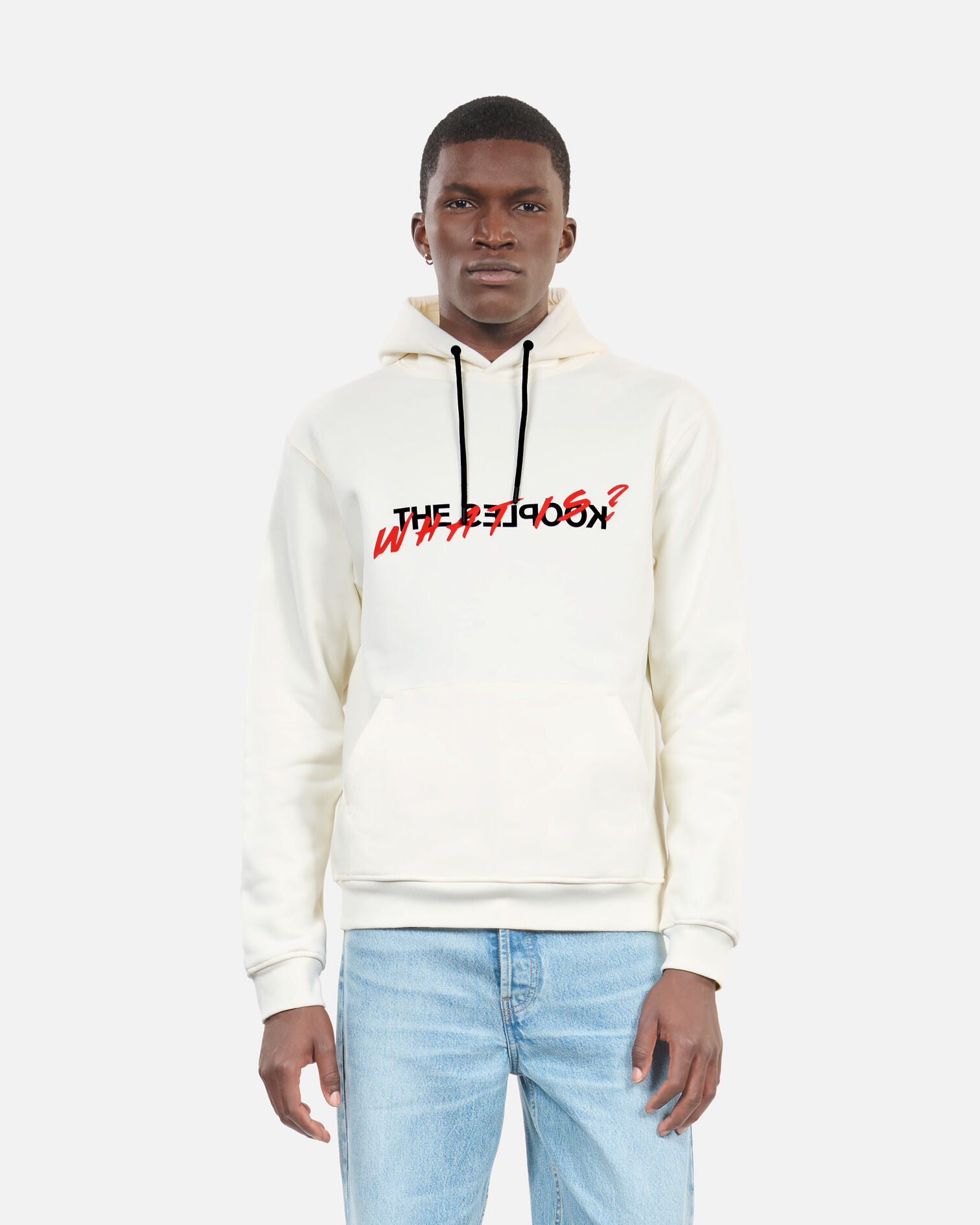 Men's Ecru sweatshirt with What is screen print, ECRU, hi-res image number null
