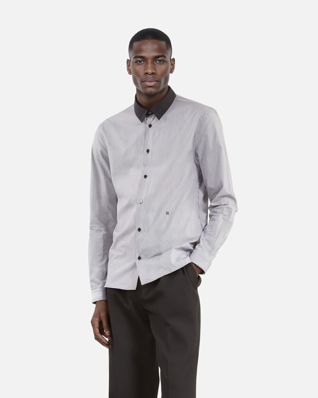 The Kooples HOMBRE BLACK WHITE camisa negra de microcuadros