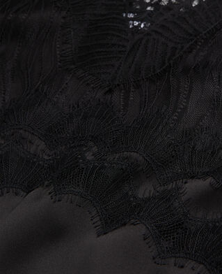 The Kooples FEMME BLACK robe nuisette longue avec dentelle noire