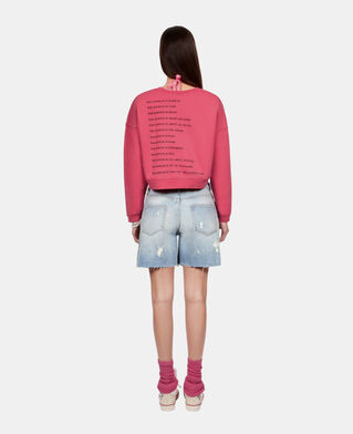 The Kooples F RETRO PINK short fuchsia what is sweatshirt with rhinestones
