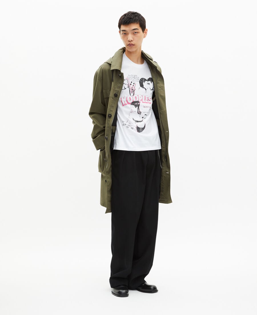 The Kooples MEN WHITE t-shirt with white screen print