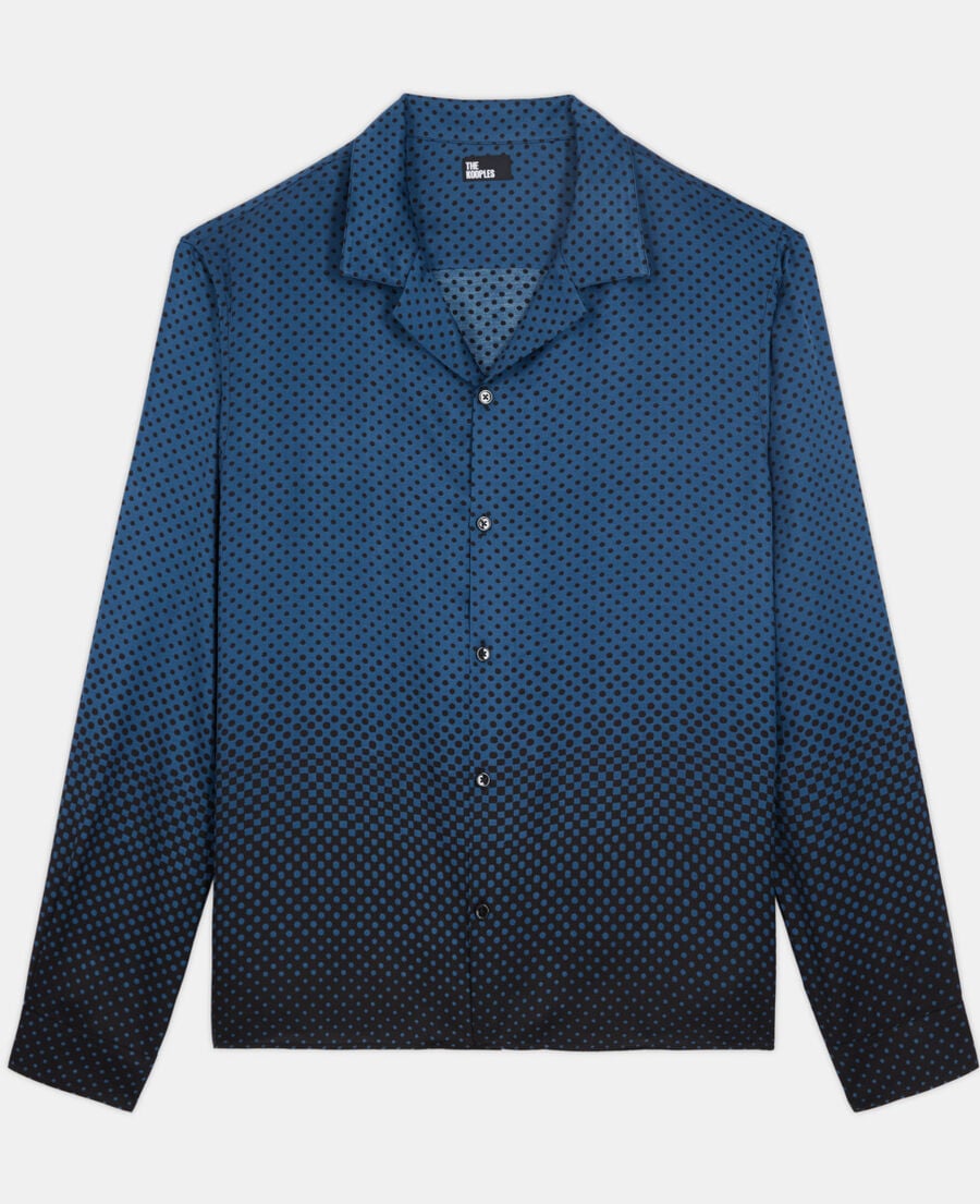 The Kooples H BLUE BLACK printed hawaiian collar shirt