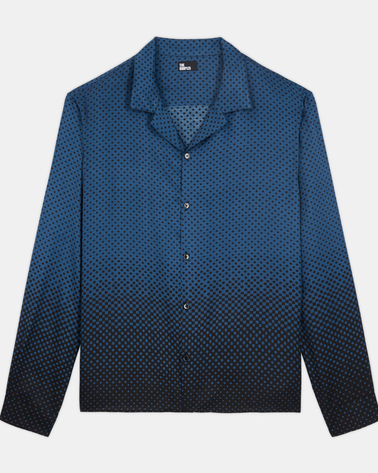 The Kooples HOMME BLUE BLACK chemise col hawaïen imprimée