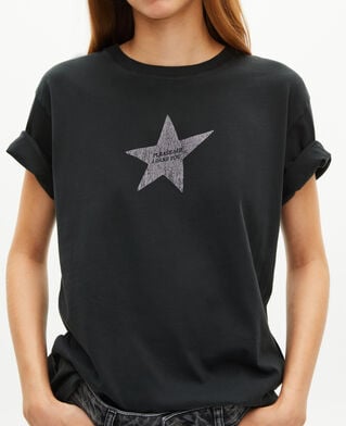 The Kooples F BLACK WASHED t-shirt with black screen print