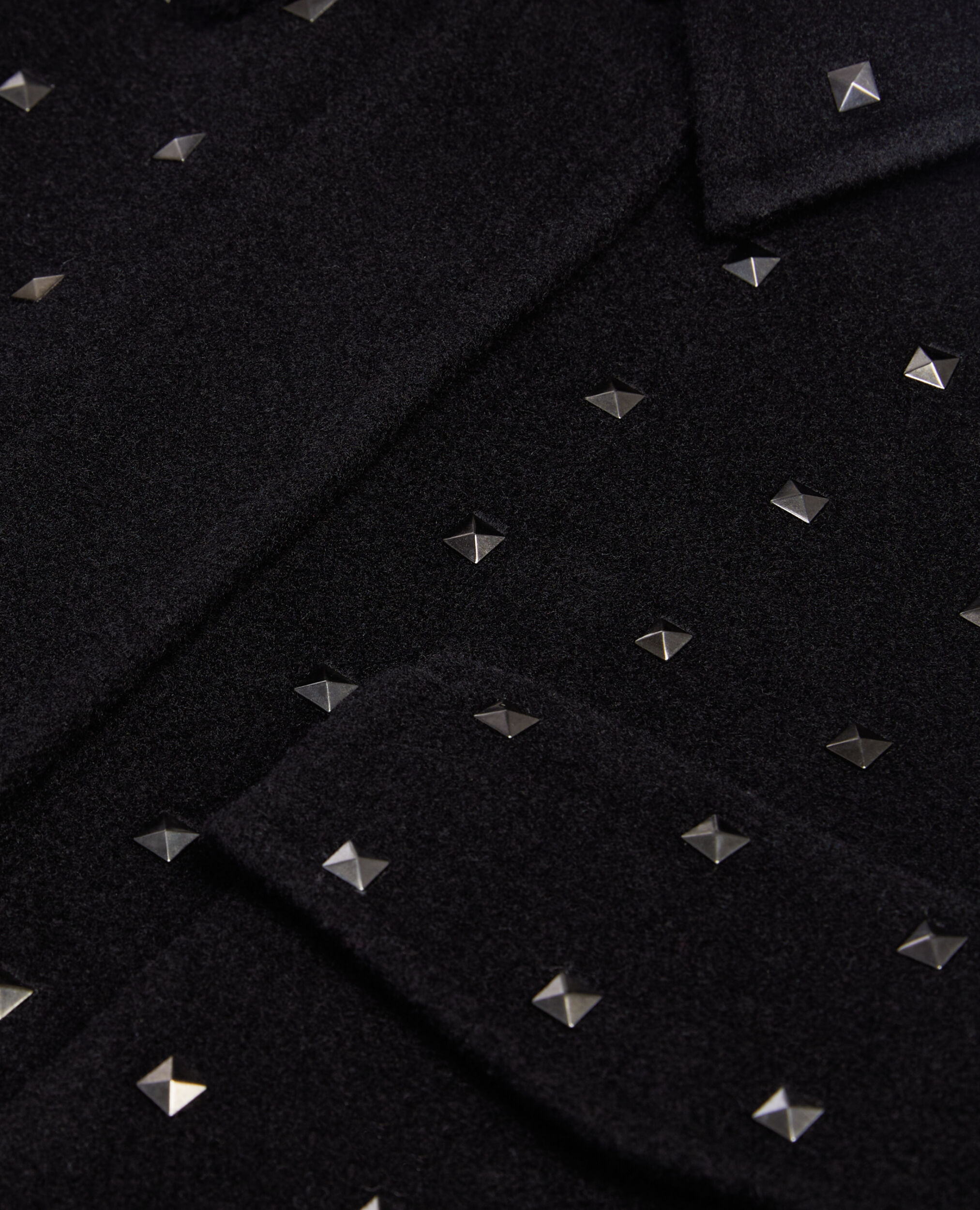Blouson type surchemise noir en laine mélangée avec studs, BLACK, hi-res image number null