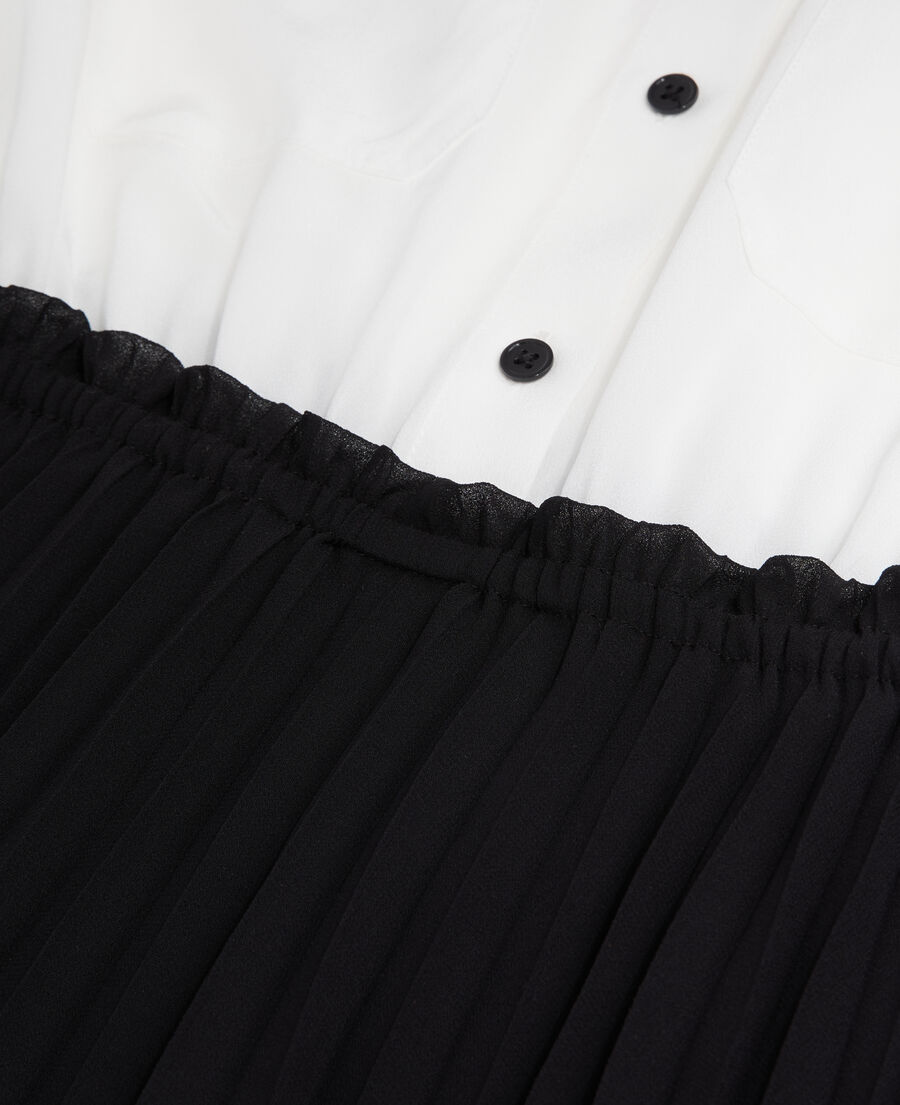 The Kooples F BLACK WHITE short black and white pleated dress