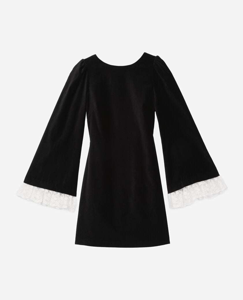The Kooples FEMME BLACK robe courte en velours noire