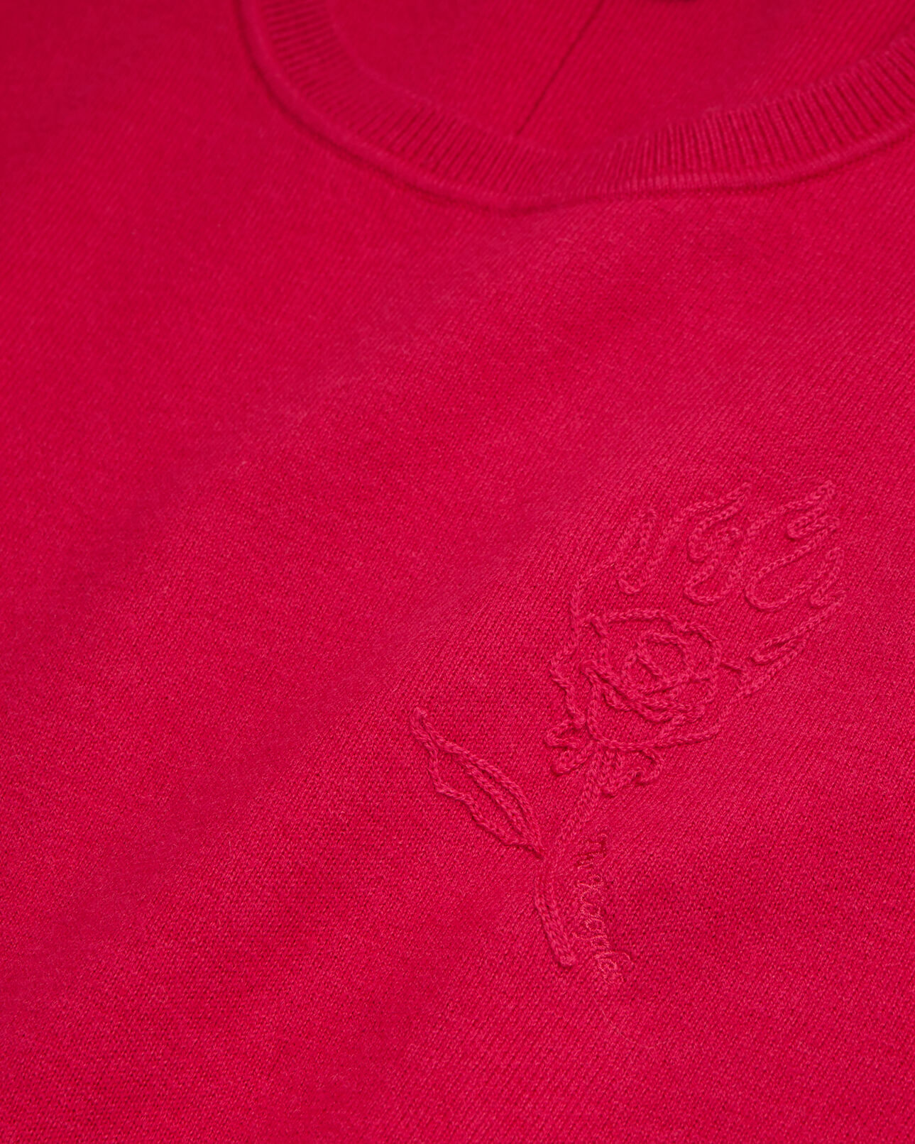 The Kooples MEN CHERRY red wool-blend sweater with embroidery