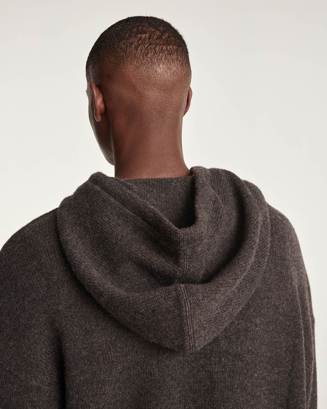 The Kooples HOMME BROWN pull capuche laine marron ample