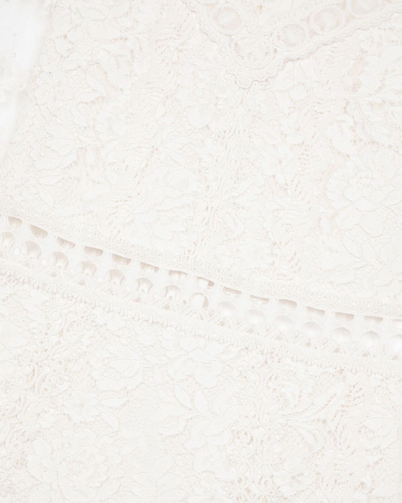 The Kooples F WHITE short dress in ecru lace