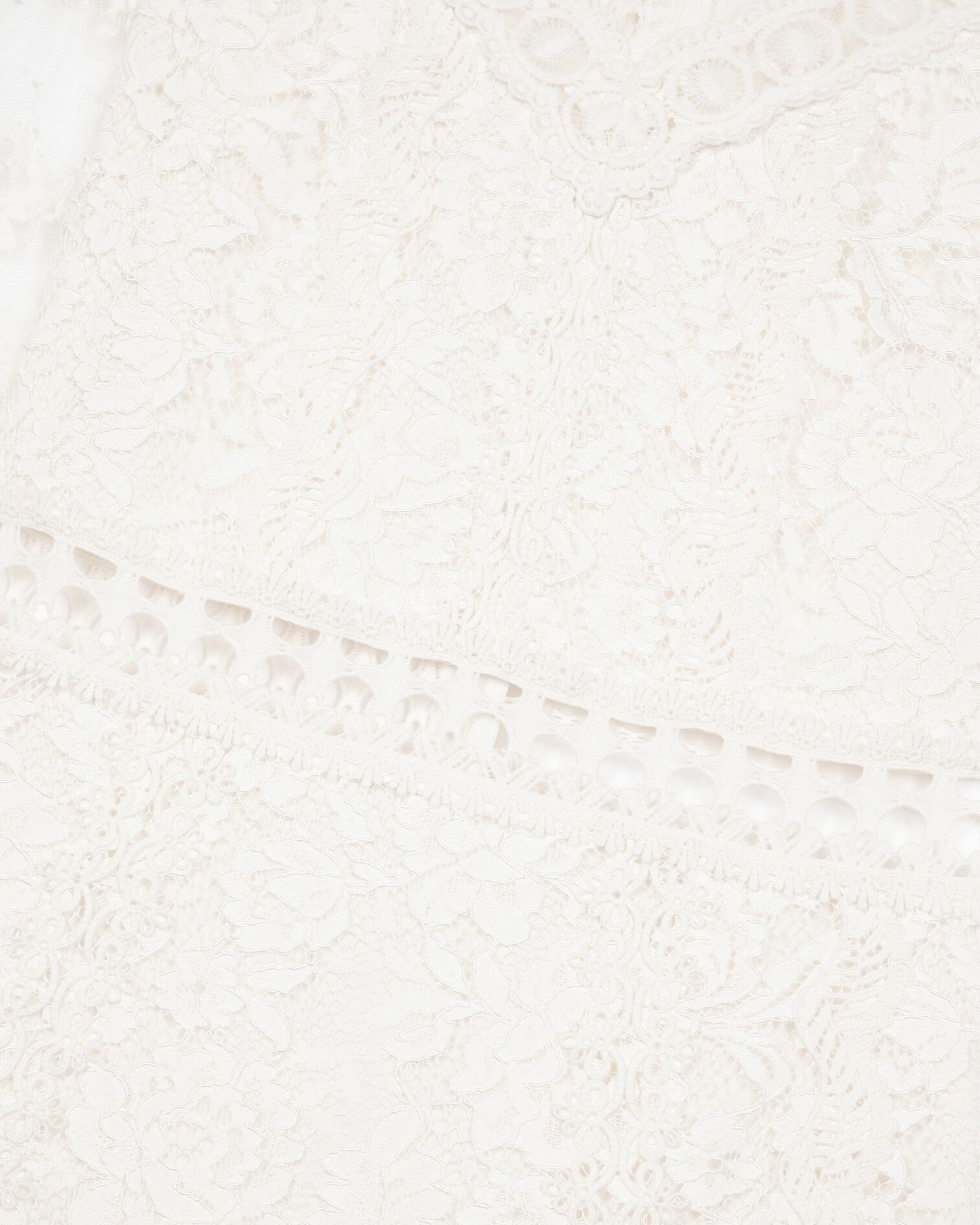 Short dress in ecru lace, WHITE, hi-res image number null