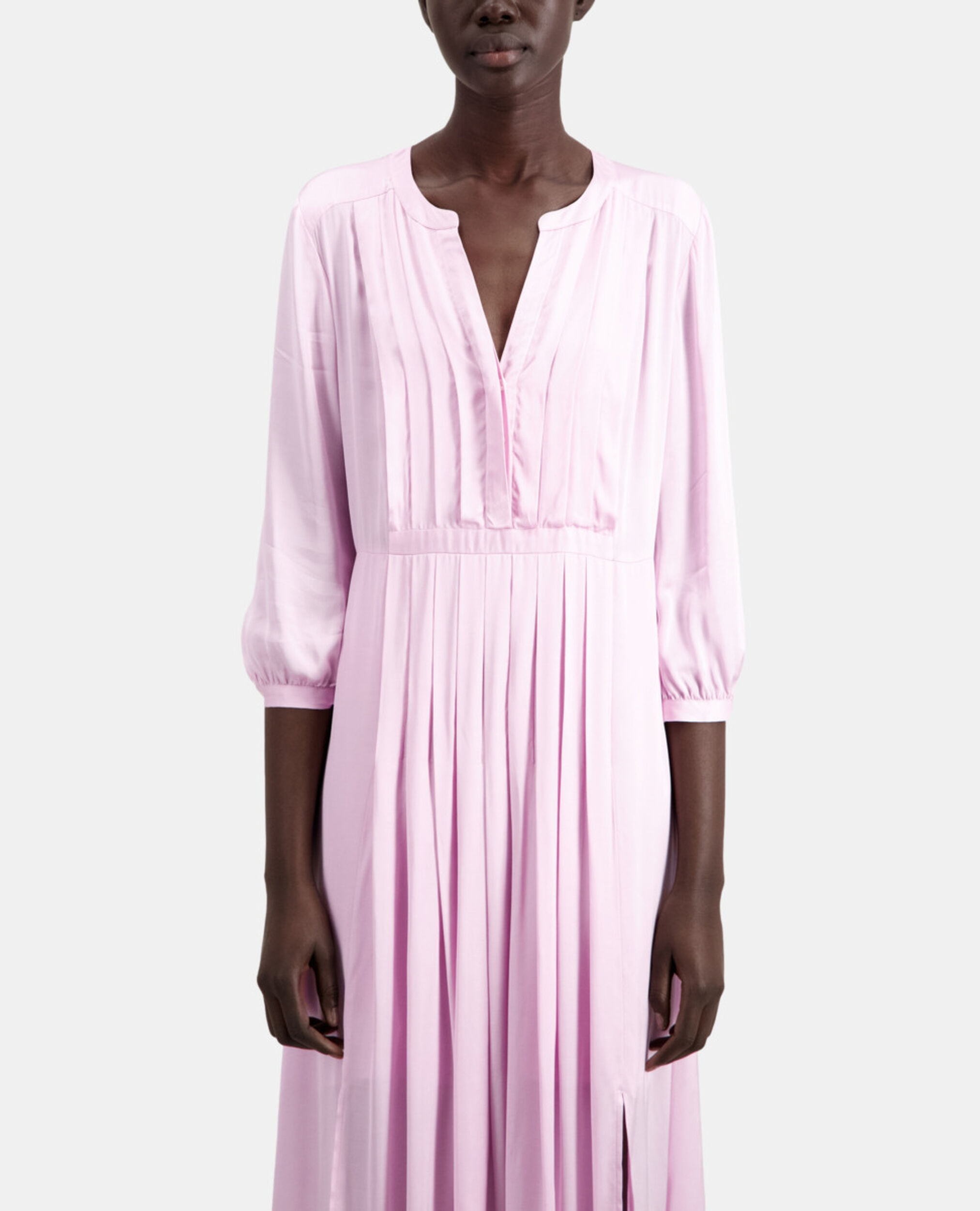 Robe longue rose avec plissage, PALE PINK, hi-res image number null