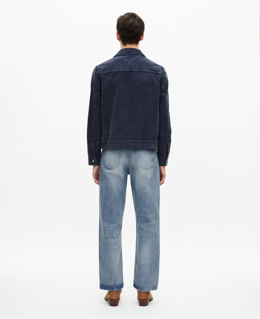 The Kooples HOMME DARK NAVY veste en coton bleu marine