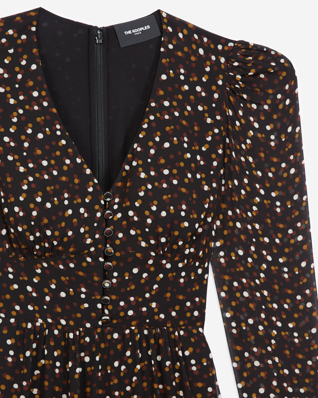 The Kooples FEMME MULTICOLOR robe courte boutonnée imprimée pois
