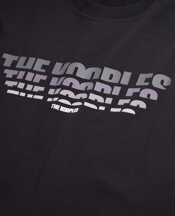 The Kooples HOMME BLACK t-shirt homme noir avec sérigraphie logo en dégradé de couleur