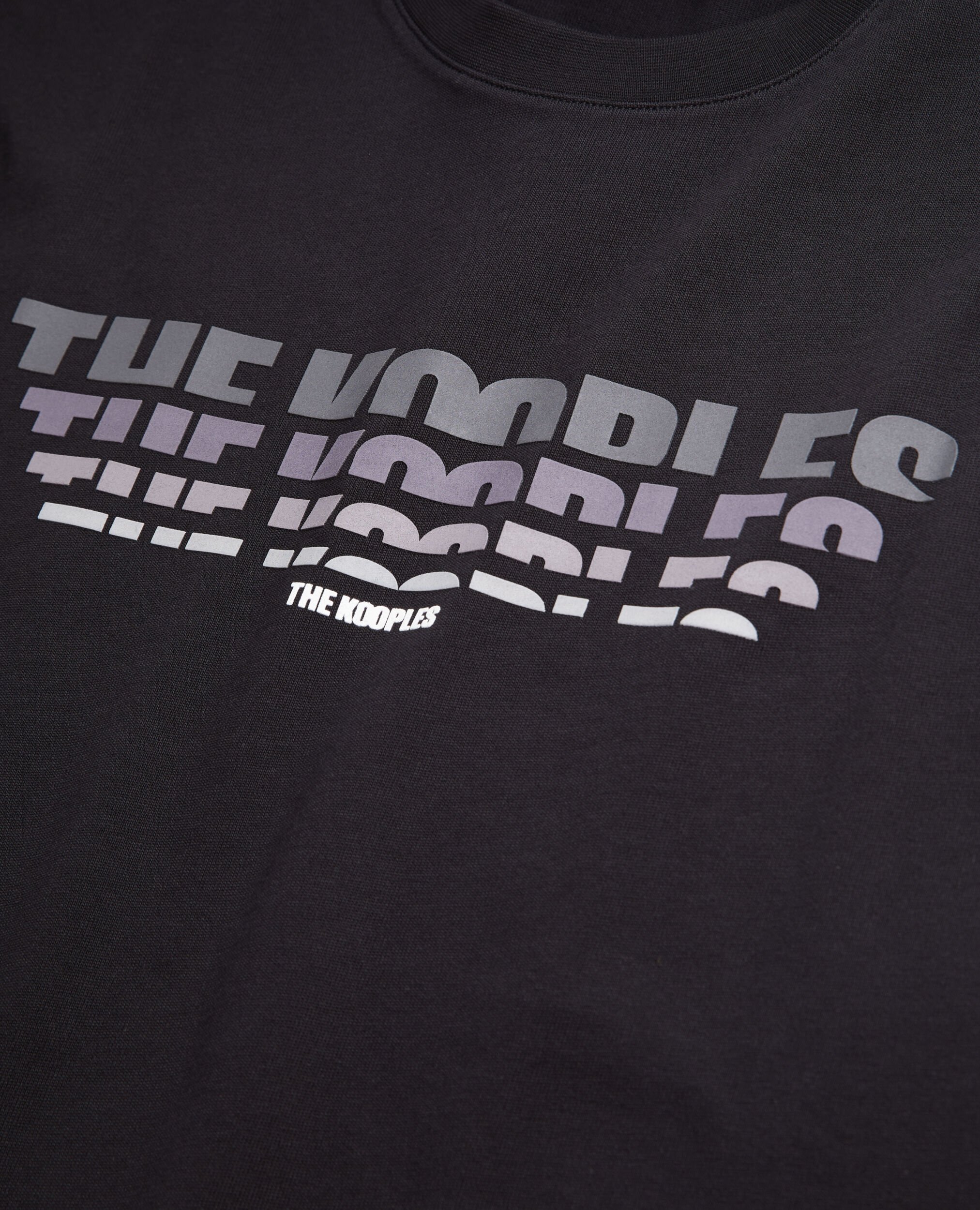 Men's black t-shirt with color gradient logo serigraphy, BLACK, hi-res image number null