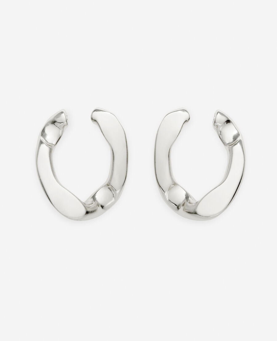 silver earrings with large link
