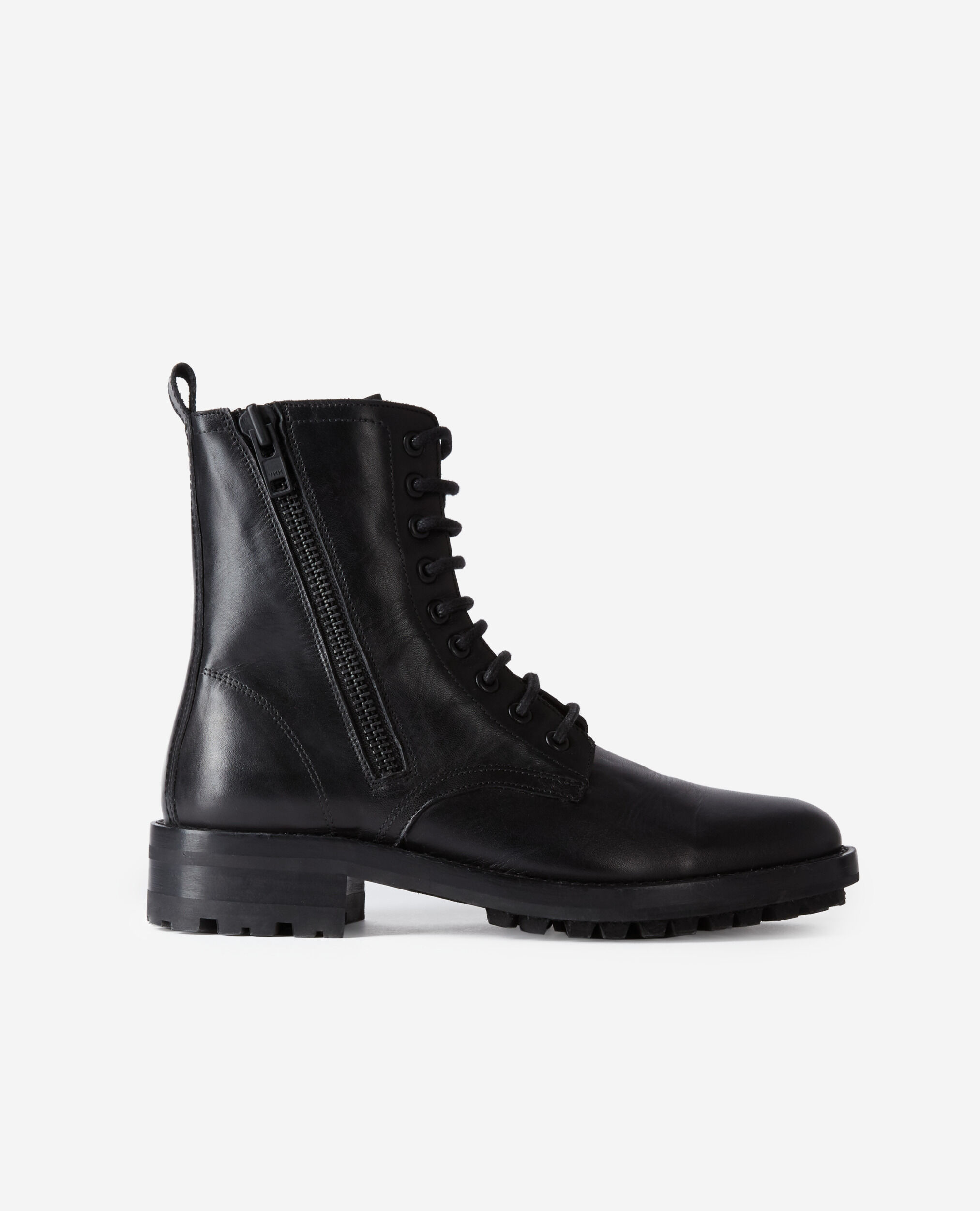 Black leather boots, BLACK, hi-res image number null