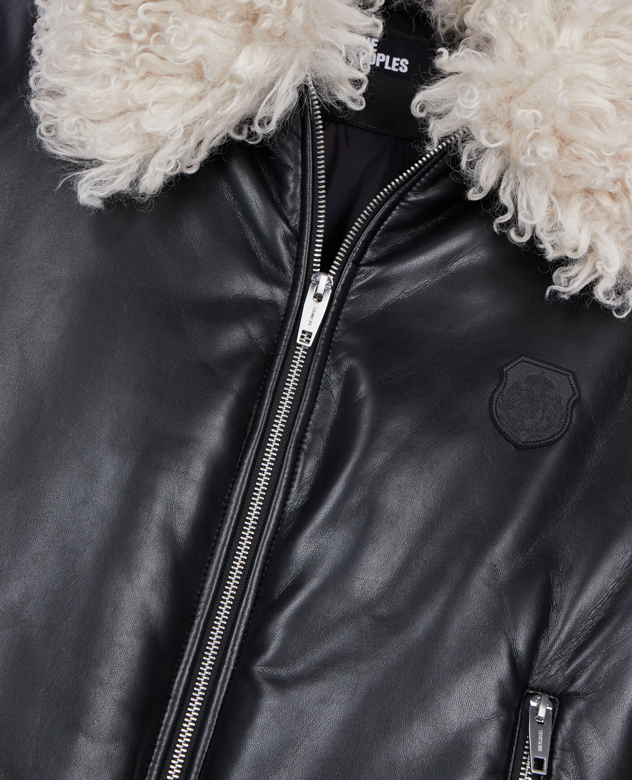 Black leather-effect jacket, BLACK, hi-res image number null