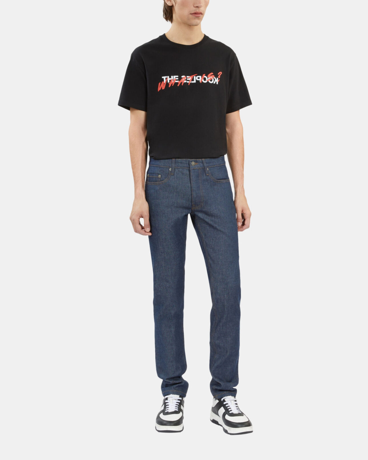The Kooples HOMME BLUE BRUT jean slim bleu foncé