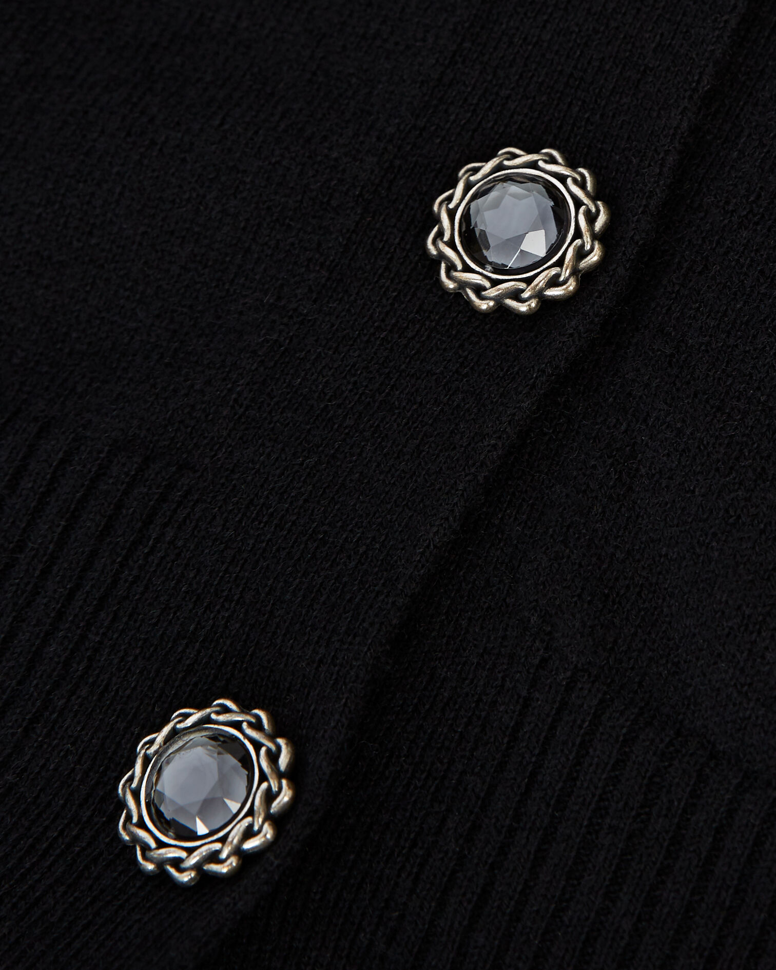 Schwarze Strickjacke mit Knöpfen, BLACK, hi-res image number null