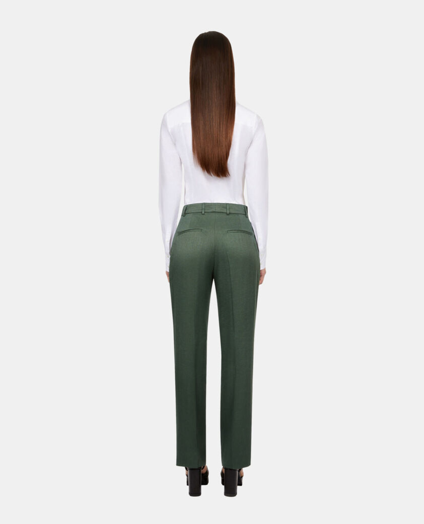 The Kooples WOMEN WOOD KAKI green suit trousers