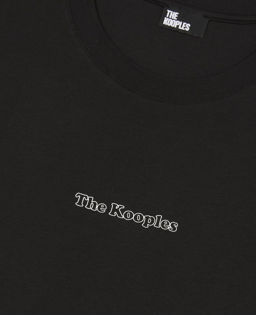 The Kooples HOMME BLACK t-shirt avec logo d&eacute;tour&eacute; noir