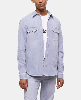 The Kooples H BLUE DENIM striped shirt