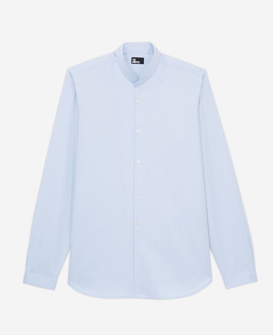 The Kooples HERREN LIGHT BLUE blaues hemd mit offizierskragen