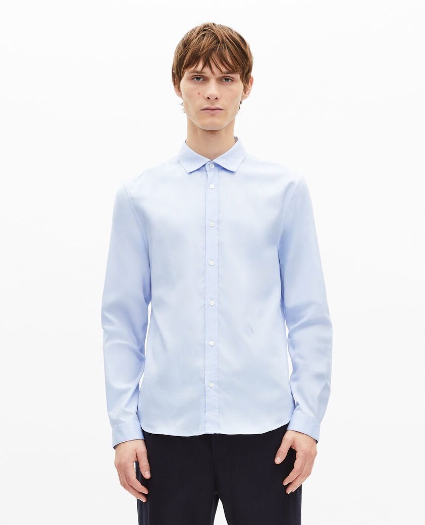 The Kooples MEN BABY BLUE italian collar shirt, blue