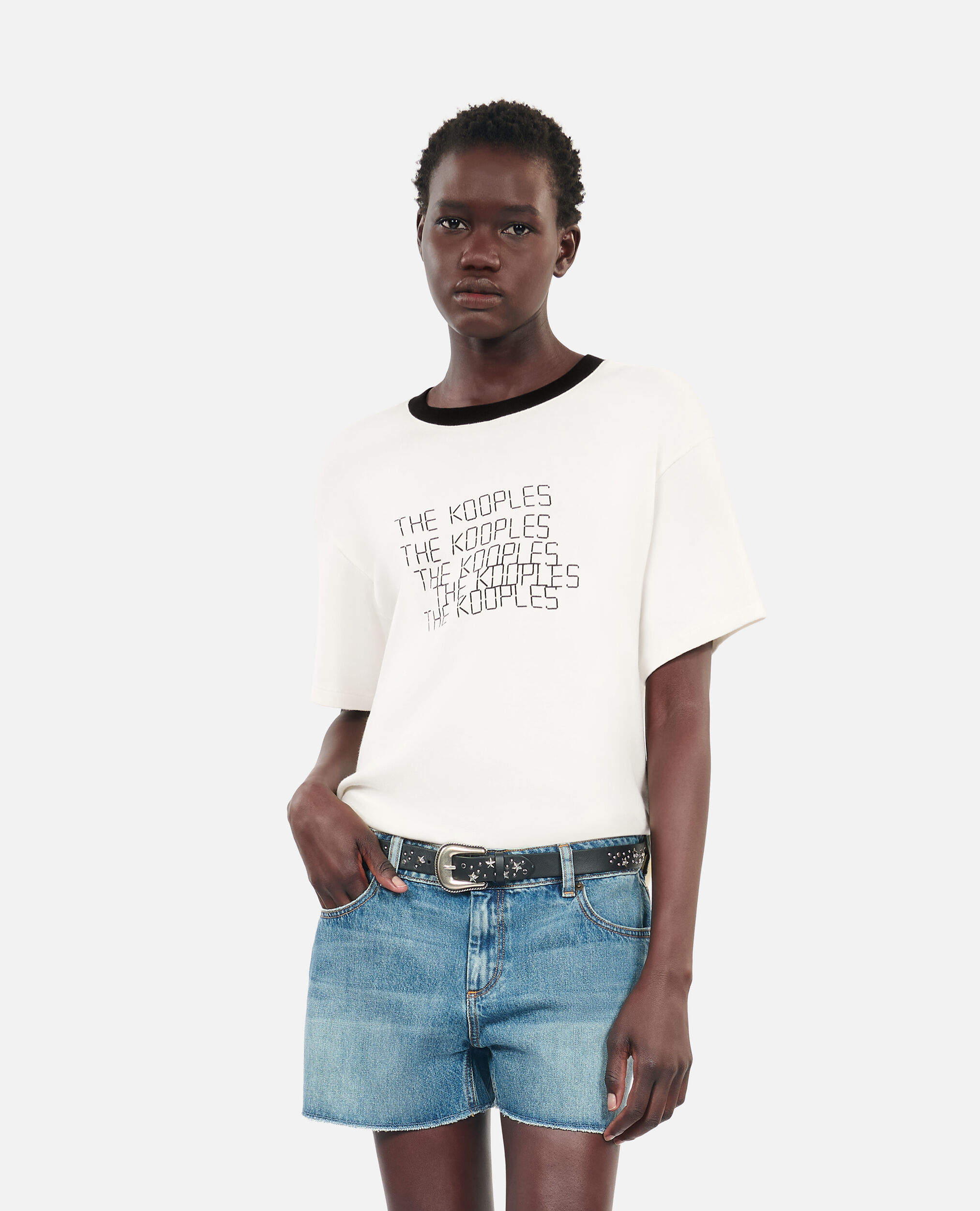 Ecru TK waves serigraphy t-shirt, ECRU, hi-res image number null