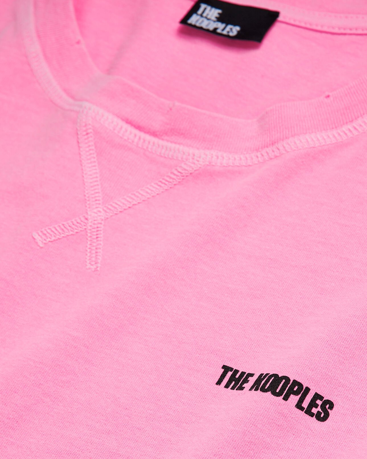 The Kooples HOMME FLUO PINK t-shirt homme rose fluo avec logo