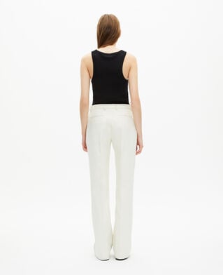 The Kooples FEMME WHITE pantalon costume large en coton ecru