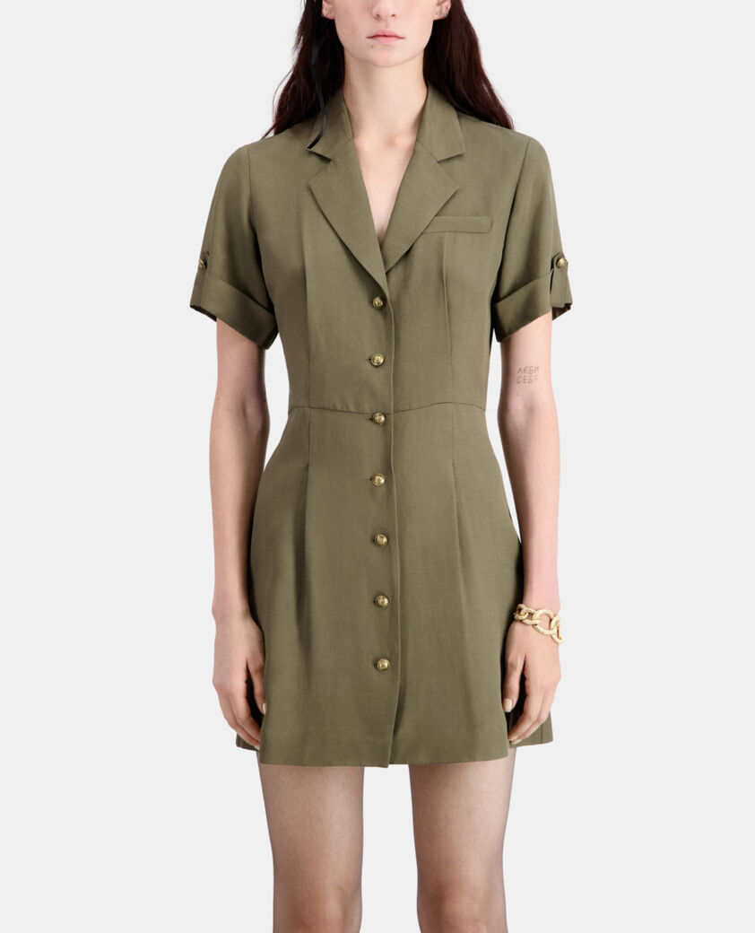 The Kooples WOMEN KAKI short khaki dress