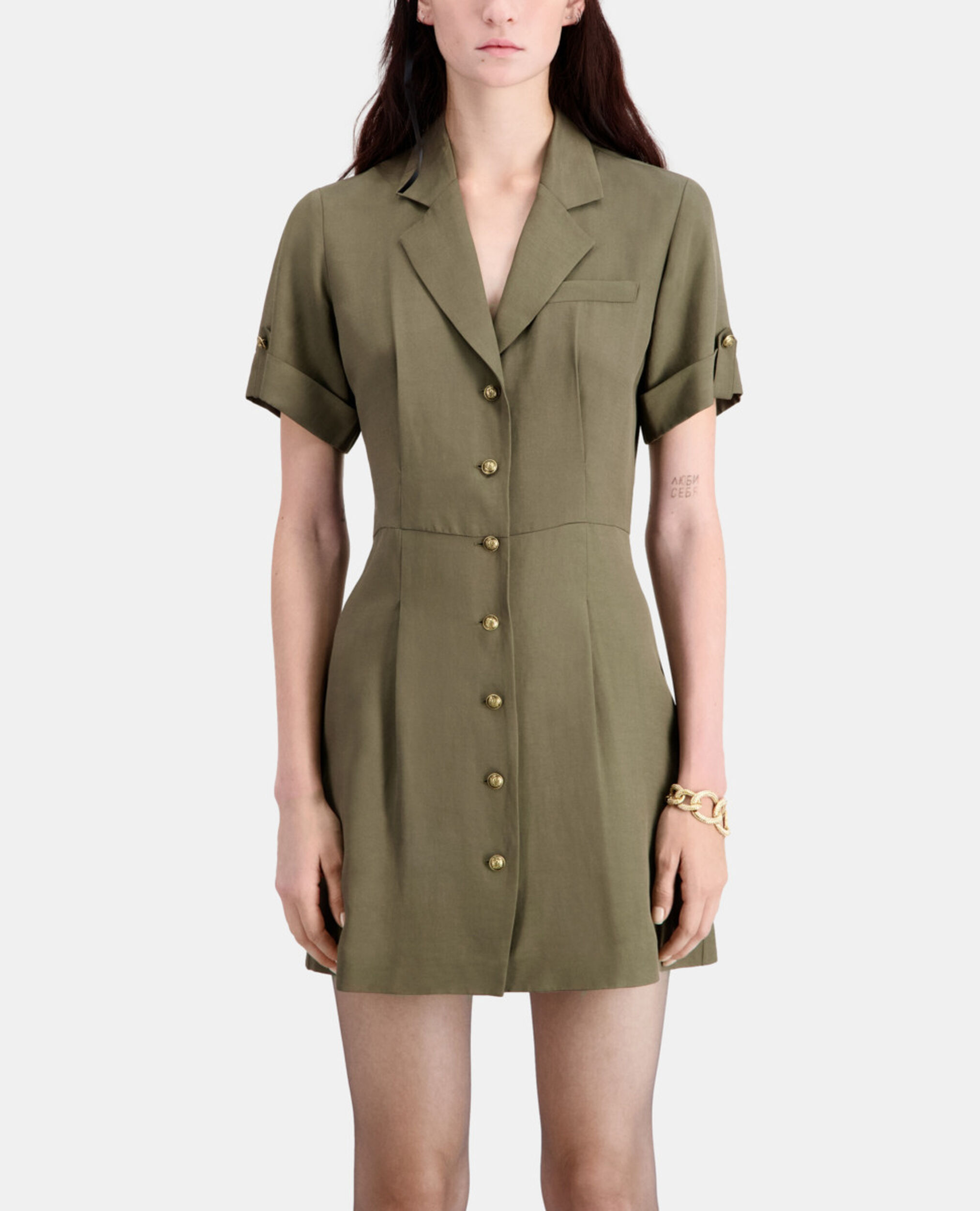 Short khaki dress, KAKI, hi-res image number null
