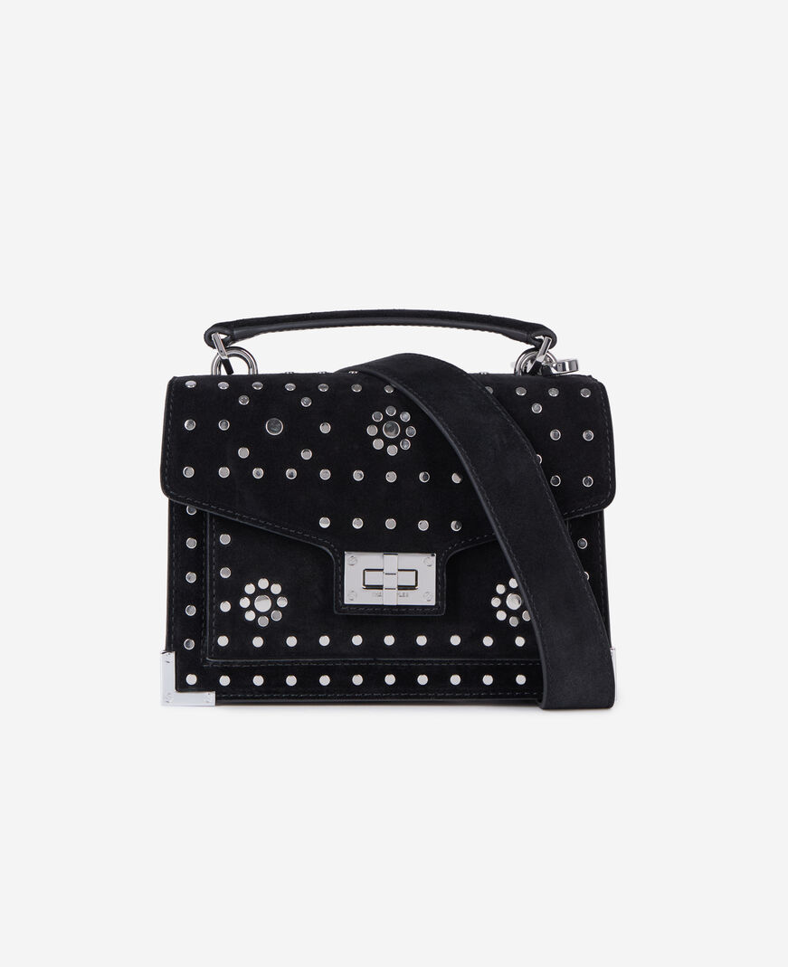 The Kooples FEMME BLACK sac emily small en cuir noir avec clous