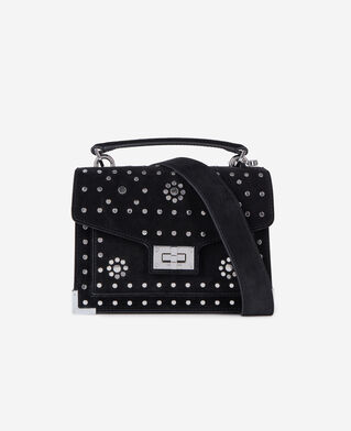 The Kooples FEMME BLACK sac emily small en cuir noir avec clous