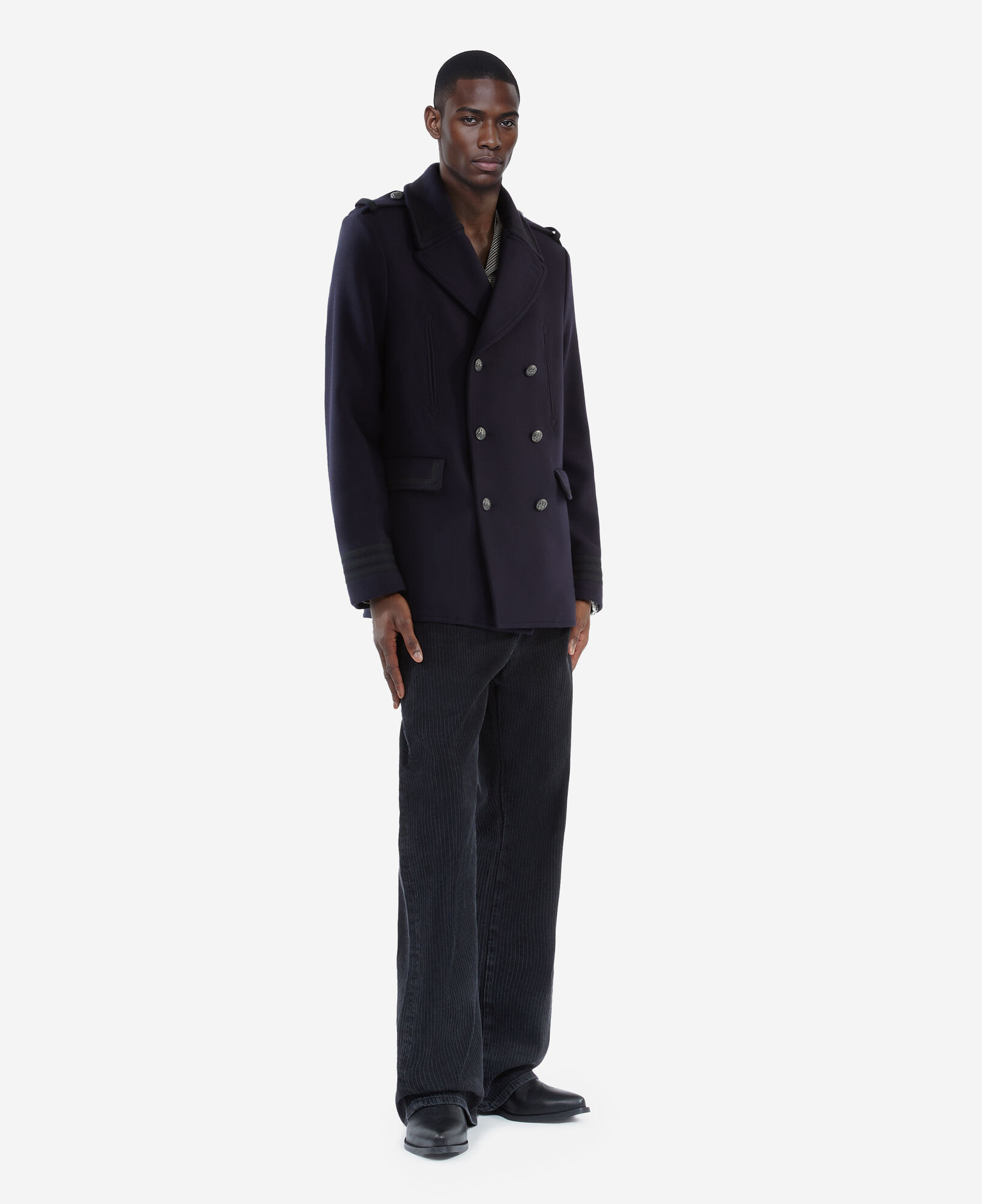 The Kooples HOMME DARK NAVY caban style officier bleu marine