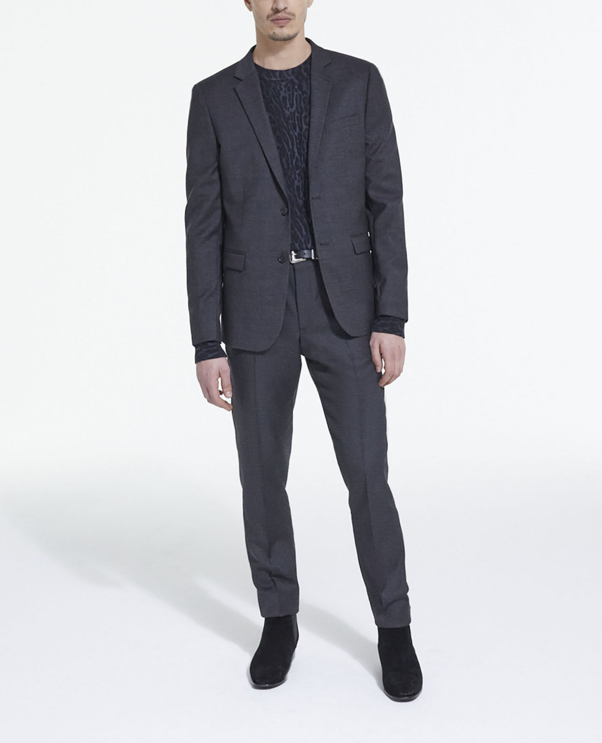 Black wool suit jacket, BLACK, hi-res image number null